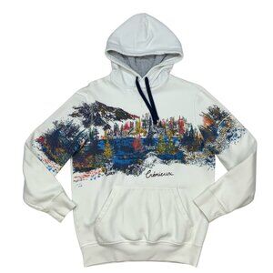 Cremieux Blue Label Down East Collection Graphic Fleece Hoodie Sweatshirt M